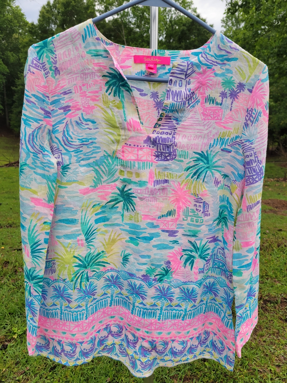 Lilly Pulitzer Multicolor Floral Print Tunic - Pink, Teal, Blue